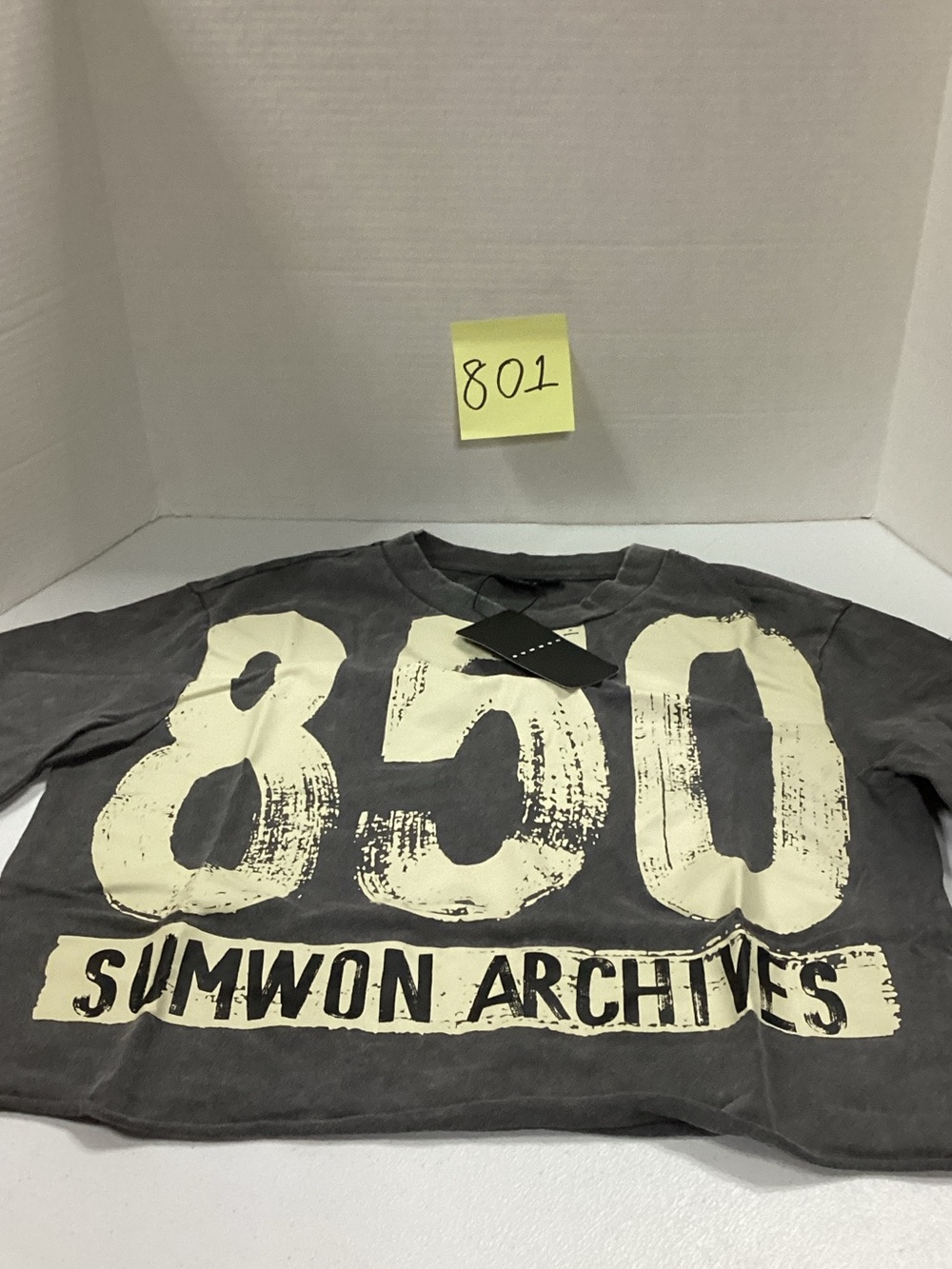 Charcoal Graphic Crop Top with 850 Print